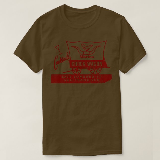 Camiseta Cócteles de Chuck Wagon Retro Estética de Mediados (Diseño del anverso)