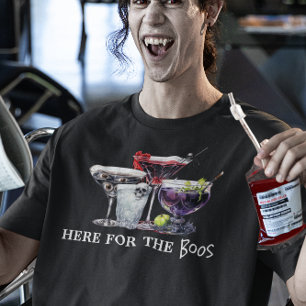 Camiseta Cócteles de Halloween Aquí para los Espíritos