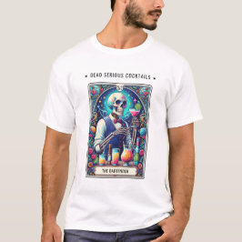 Camiseta Cócteles Dead Serious Tarot Bartender Esqueleto