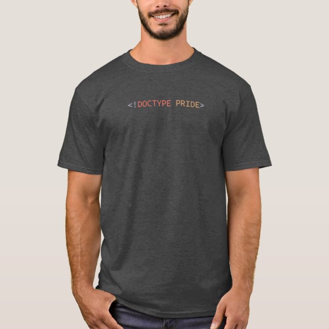 Camiseta Code with Pride | Pride Doctype (Anverso)