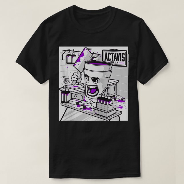 Camiseta Codeine Lean Double Cup Styrofoam Purple Drank Cou (Diseño del anverso)