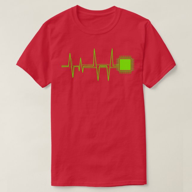 Camiseta Coder and Admin Heartbeat Computer Chip Heartbeat  (Diseño del anverso)