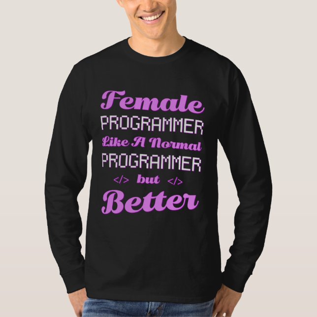Camiseta Coder Female Developer Coding Software Engineer Pr (Anverso)