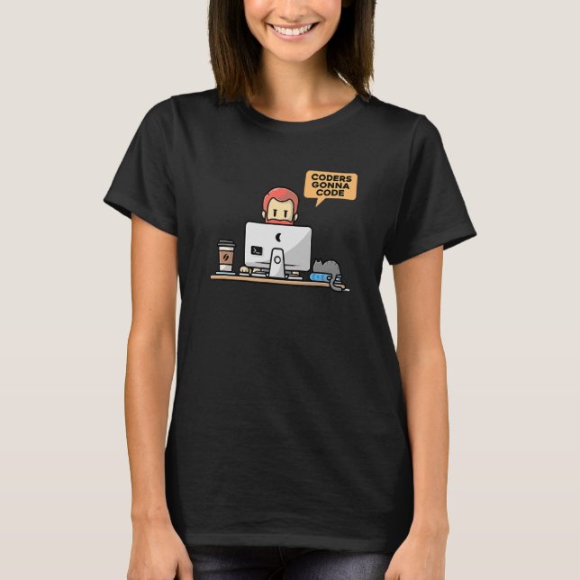 Camiseta Coders Gonna Code Programmer Computadora Geek Nerd (Anverso)