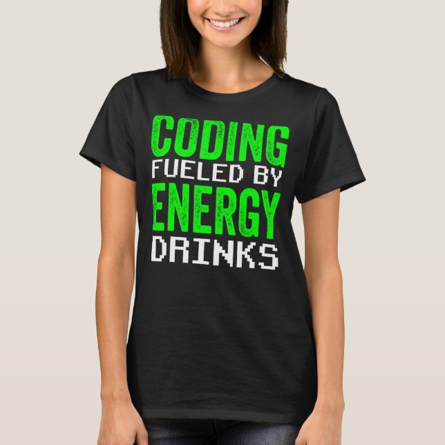Camiseta Codificación alimentada por código de bebidas ener (Anverso)