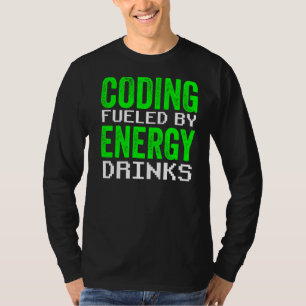 Camiseta Codificación alimentada por código de bebidas ener