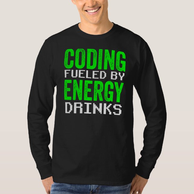 Camiseta Codificación alimentada por código de bebidas ener (Anverso)