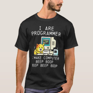 Camiseta Codificación de la bip de gatos del programador