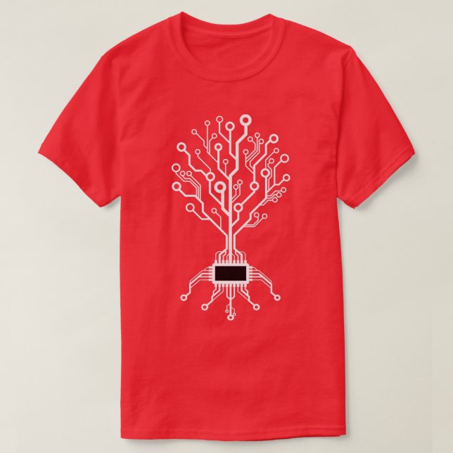 Camiseta Codificación de la computadora del árbol binario (Diseño del anverso)