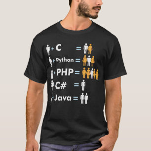 Camiseta Codificación del programador C Python PHP Java Atr