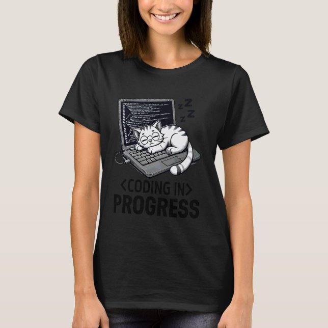 Camiseta Codificación en curso Programador relajado con un  (Anverso)