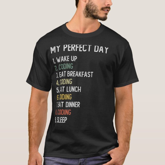 Camiseta Codificación perfecta para el día Hombres Codifica (Anverso)