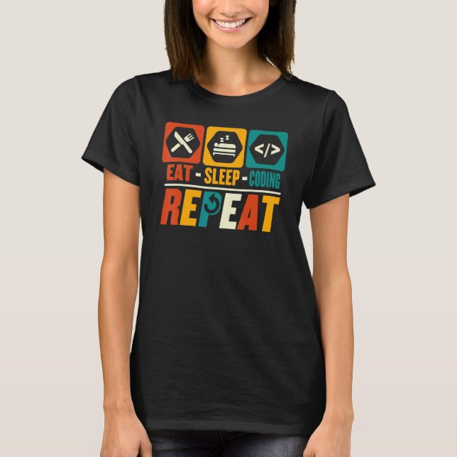 Camiseta Codificador de repetición de programación con codi (Anverso)