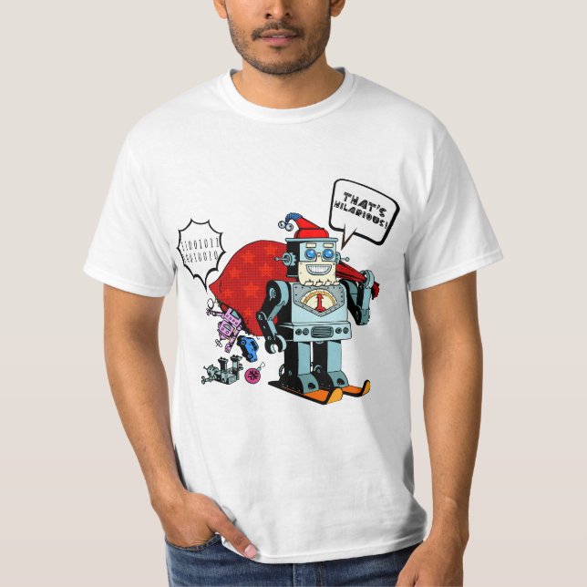 Camiseta Código binario Santa Claus Robot, eso es gracioso (Anverso)