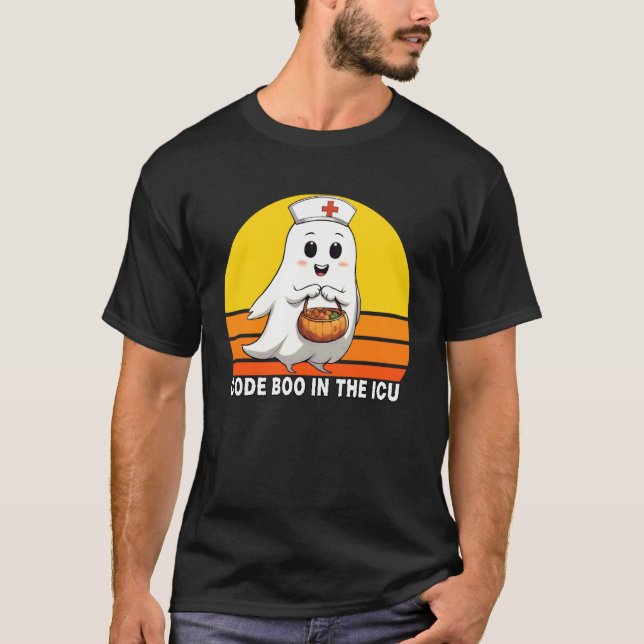 Camiseta Código Boo en la enfermera de UCI Halloween enferm (Anverso)