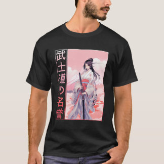 Camiseta Código Bushido Anime Samurai Chica Japonés Guerrer