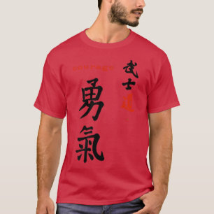 Camiseta Código Bushido Samurai coraje caligrafía japonesa