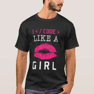 Camiseta Código Como Un Chica Lips Software De Programación
