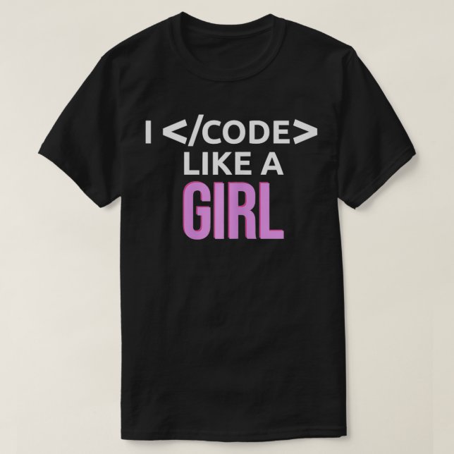 Camiseta Codigo Como Una Chica Desarrolladora Programadora  (Diseño del anverso)