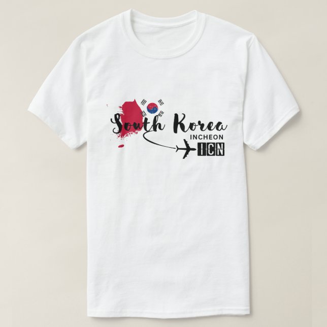 Camiseta Código de Aeropuerto Internacional de Corea del Su (Diseño del anverso)