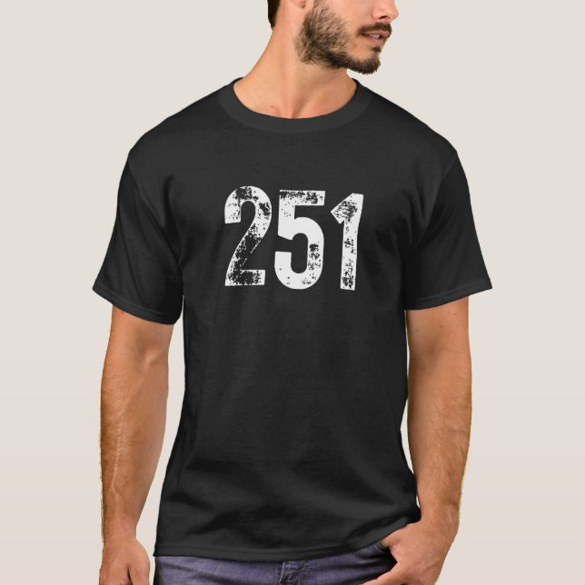 Camiseta Código de área 251 Móvil AL Teléfono Móvil Código  (Anverso)