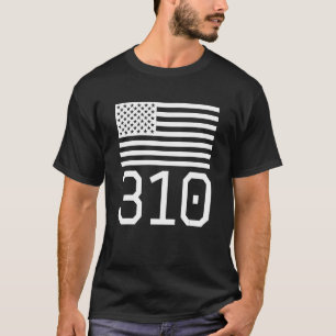 Camiseta Código De Área 310 Bandera Estadounidense Los Ánge