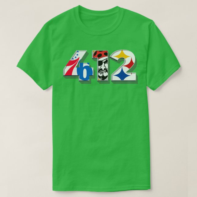 Camiseta Código de área 412 v2 Equipos deportivos para Pitt (Diseño del anverso)