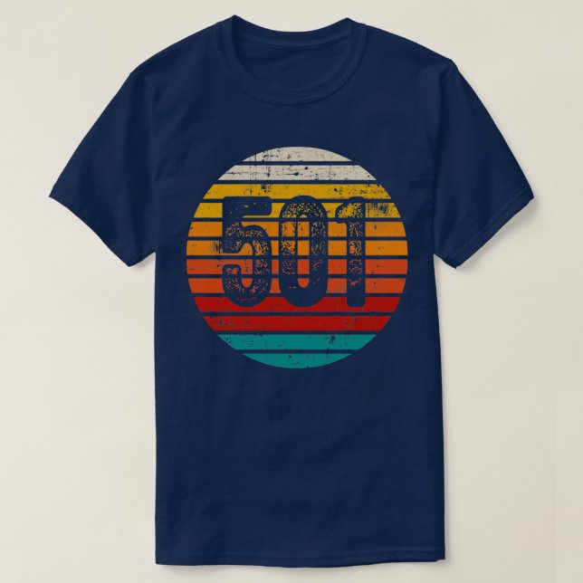 Camiseta Código de área 501 del conjunto de sol de época co (Diseño del anverso)