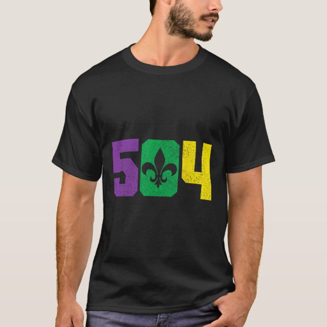 Camiseta Código de área 504 Orleans Nola Nueva Orleans Loui (Anverso)