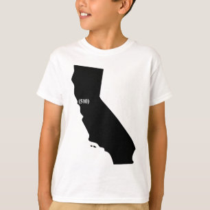Camiseta Código de área 510, California, área de la bah