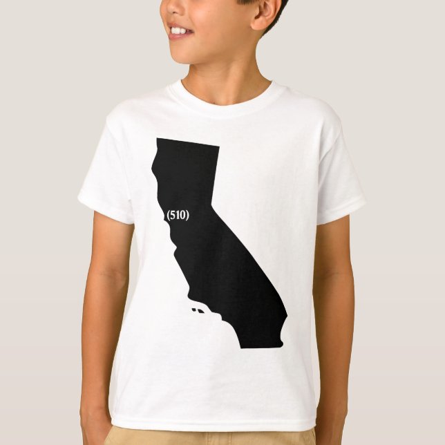 Camiseta Código de área 510, California, área de la bahía (Anverso)