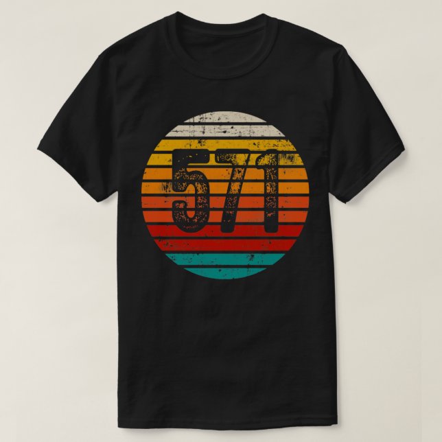 Camiseta Código de área 571 Vintage con problemas (Diseño del anverso)