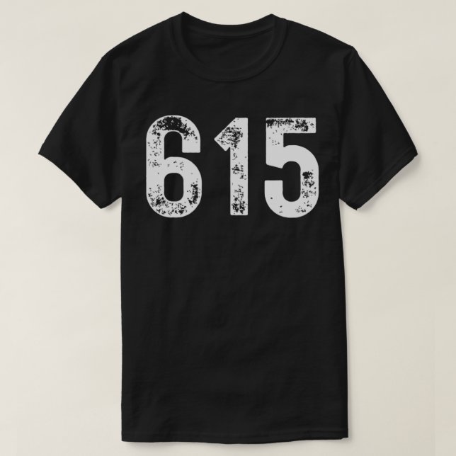 Camiseta Código de área 615 para Nashville Tennessee TN 615 (Diseño del anverso)