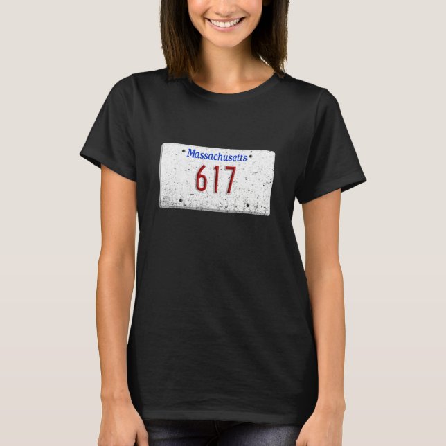 Camiseta Código de área 617 Boston Cambridge Massachusetts  (Anverso)