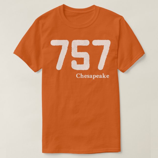 Camiseta Código de área 757 Chesapeake Virginia (Diseño del anverso)