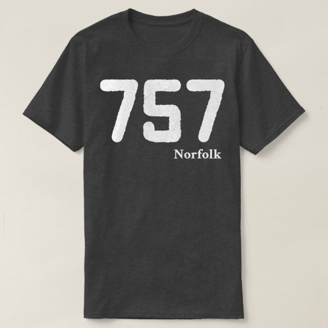 Camiseta Código de área 757 Norfolk Virginia (Diseño del anverso)
