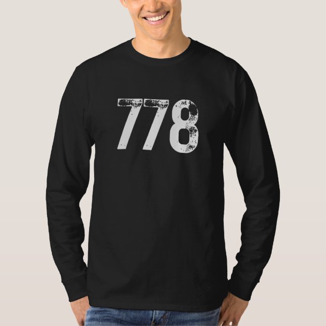 Camiseta Código de área 778 Vancouver BC Teléfono móvil Áre (Anverso)