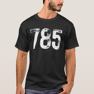 Camiseta Código de área 785 Código de área Teléfono móvil T