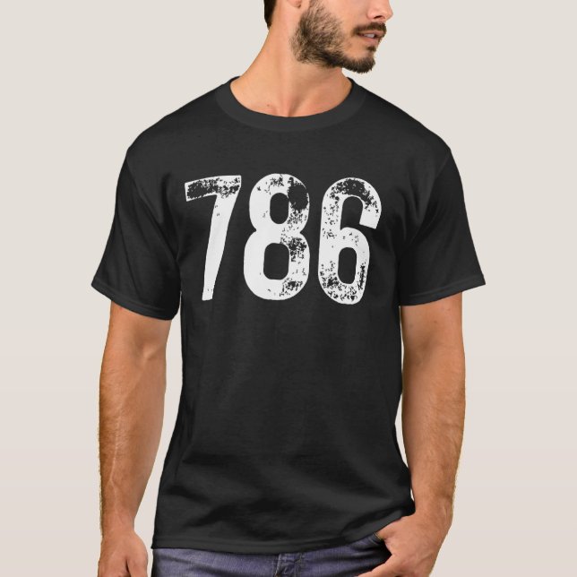 Camiseta Código de área 786 Código de área de teléfono móvi (Anverso)