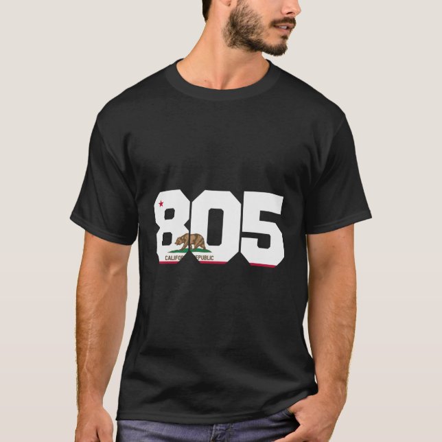 Camiseta Código de área 805 Santa Barbara California (Anverso)