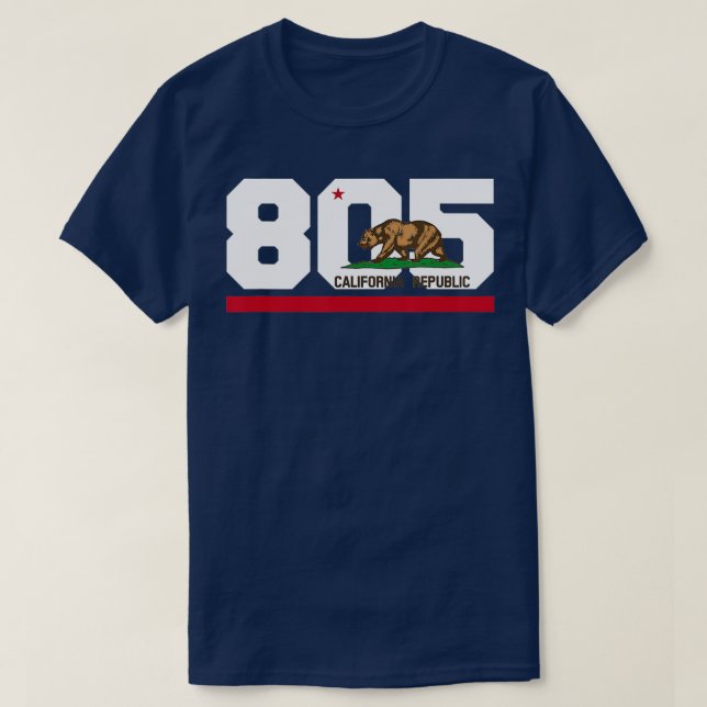 Camiseta Código de área 805 Santa Barbara California (Diseño del anverso)