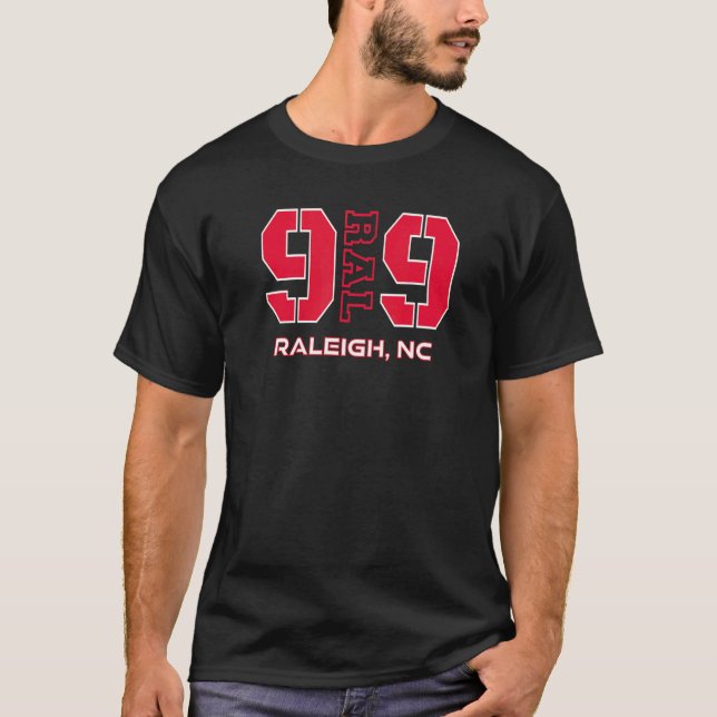 Camiseta Código de área 919 Raleigh Carolina del Norte Coor (Anverso)