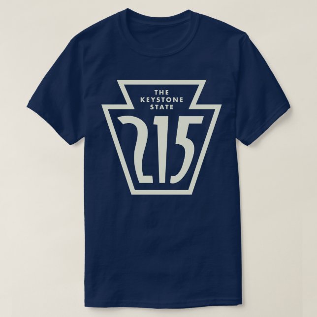 Camiseta Código de área clave Pennsylvania 215 Tan (Diseño del anverso)