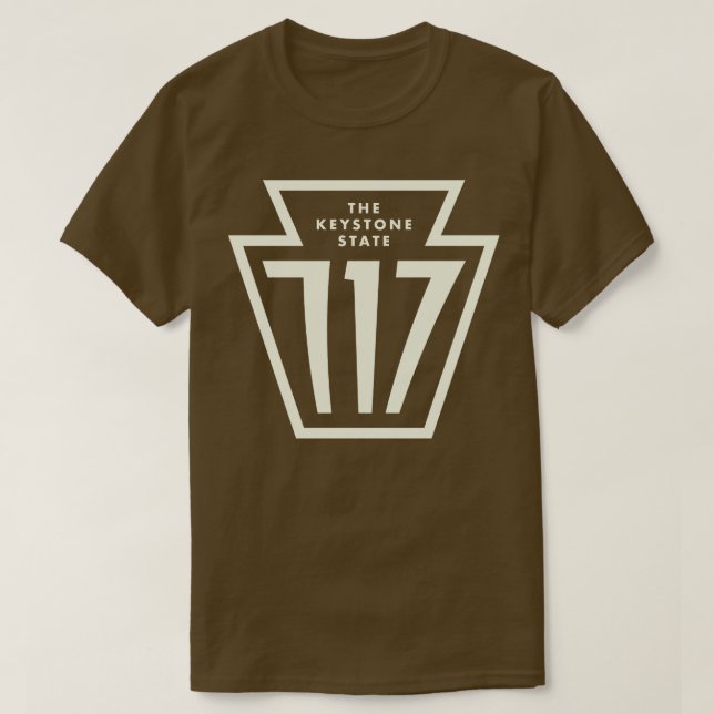 Camiseta Código de área clave Pennsylvania 717 Tan (Diseño del anverso)