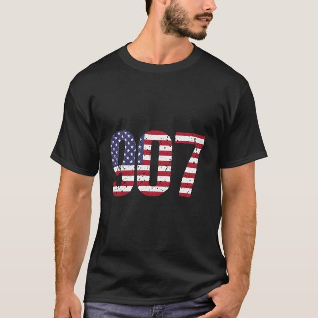 Camiseta Código de área de Alaska 907 (Anverso)