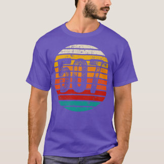 Camiseta Código de área de atardecer de época 507 con probl