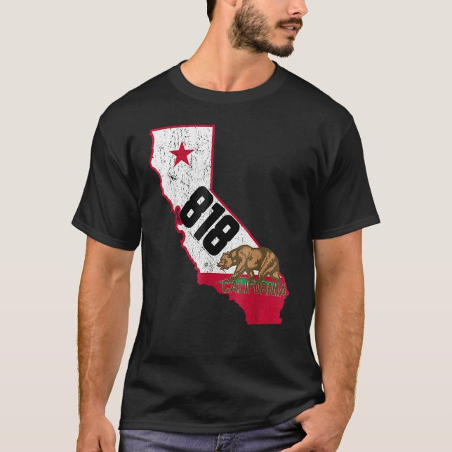 Camiseta Código de área de Burbank 818 Número de teléfono C (Anverso)