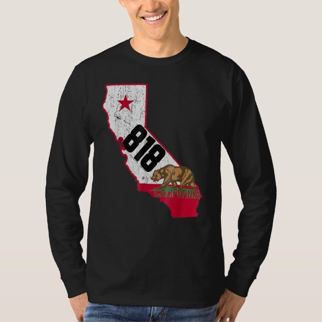 Camiseta Código de área de Burbank 818 Número de teléfono C (Anverso)