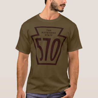 Camiseta Código de área de clave de Pennsylvania 570 Brown