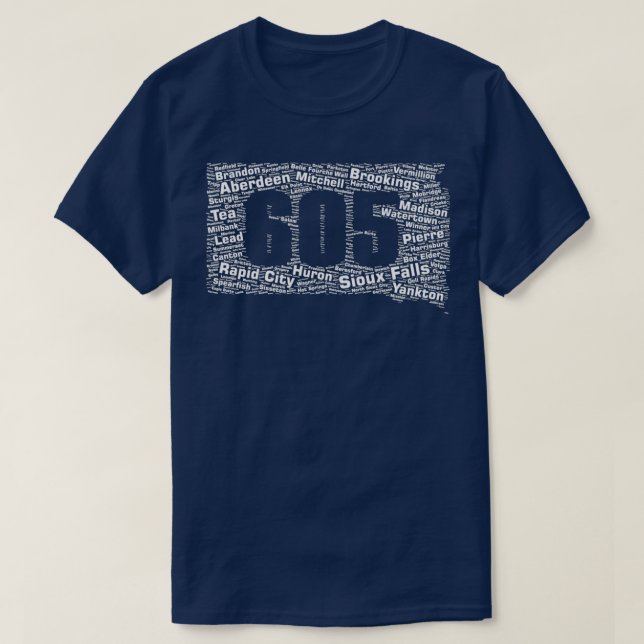 Camiseta Código de área de Dakota del Sur 605 (Diseño del anverso)